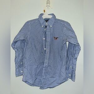 American Living Blue and White Gingham Shirt